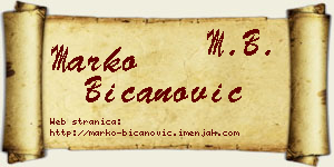 Marko Bicanović vizit kartica